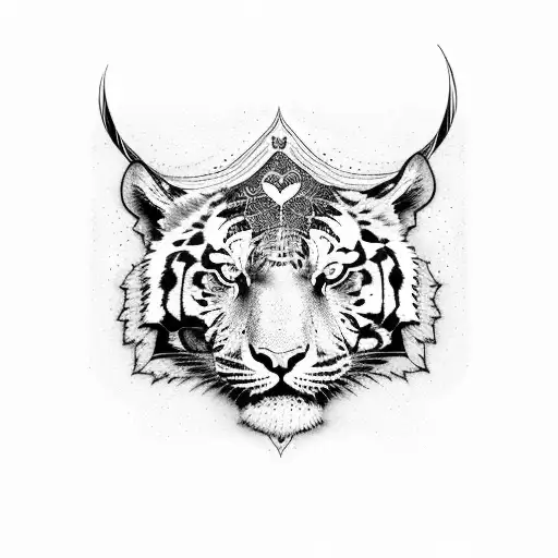 Tiger Face With Heart