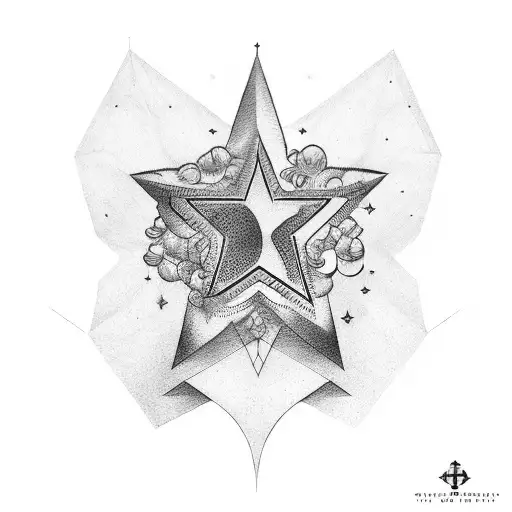 Writing And Star On Chest