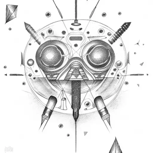 An Alien Spaceship Flying Through A Constellation Of Wrenches And Screwdrivers