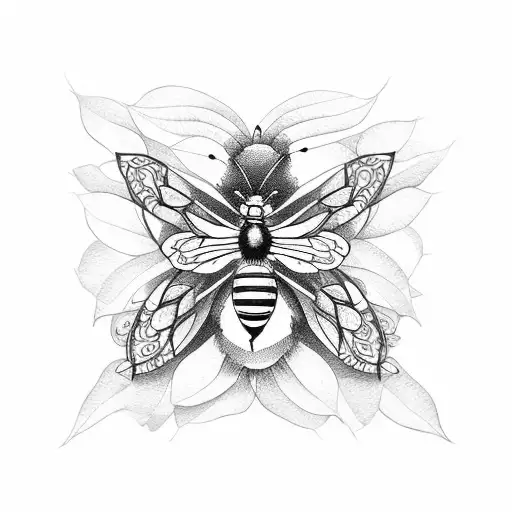 Variety Of Flowers With Bee And Monarch Butterfly