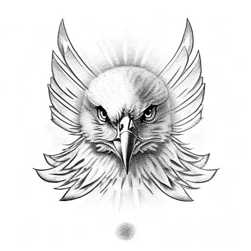 A Simple Shining Sun With Eagle Wings
