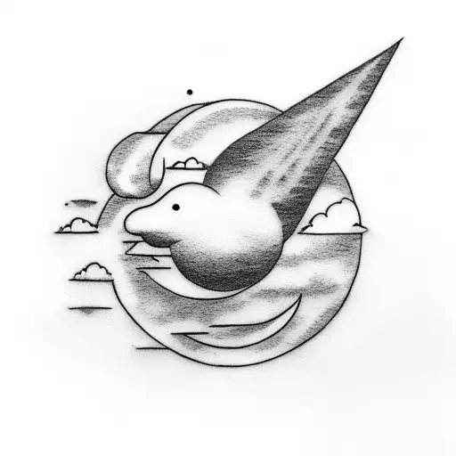 A Cloud With The Name Aaliyah On It And A Crescent Moon