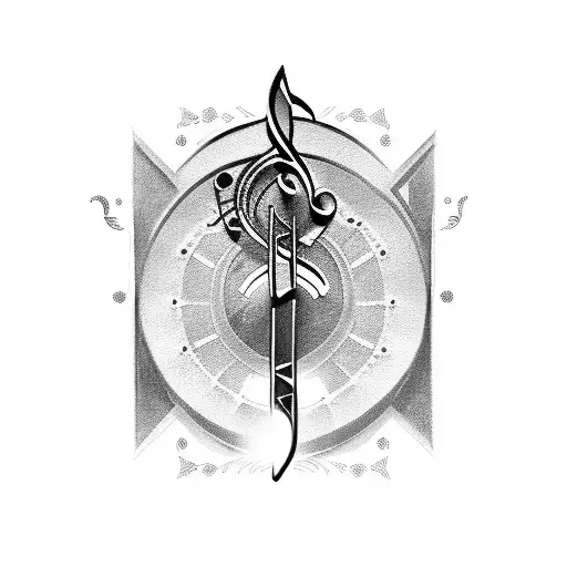 Dagger With Music Notes