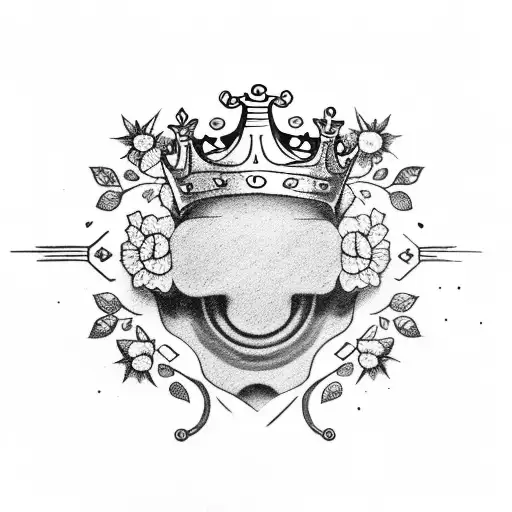 Two Eyes And A Crown On Top Made Of Coffee Leaves And Flowers