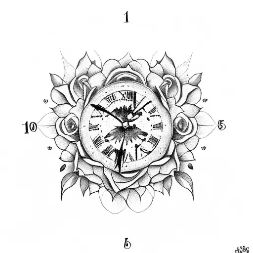 Christian Cross Roses Clock