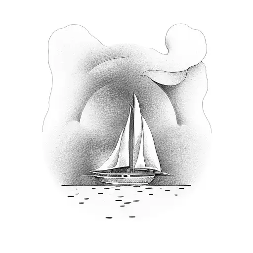 Birthday With A Sail Boat And A Angle Wings