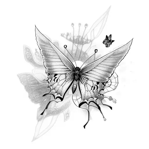 Lavender With A On It Butterfly But In Cyberpunk Style