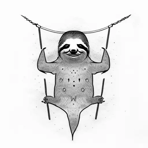 Sloth Hanging From Moon