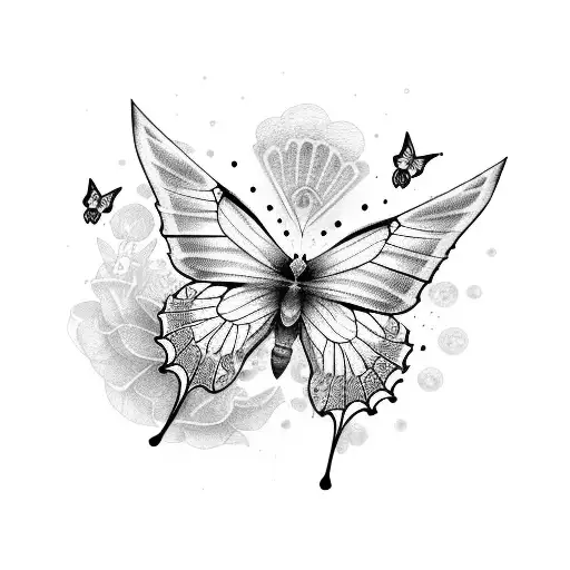 Lavender With A Little Butterfly On It But In Cyberpunk Style