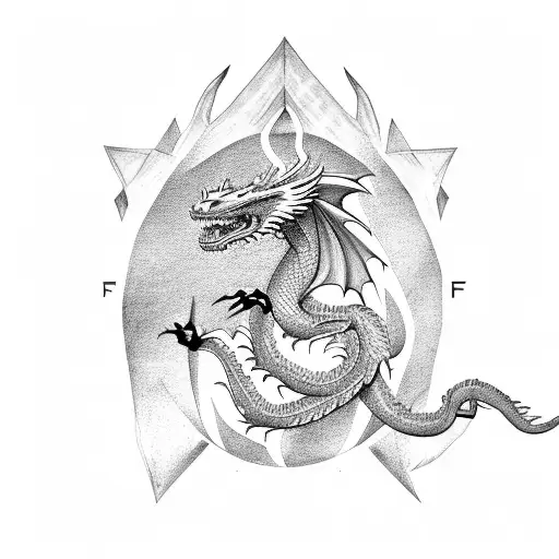 Dragon With Letter F