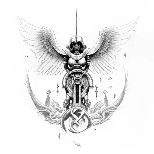 Ancient Greek Death Angel With An Auroboros