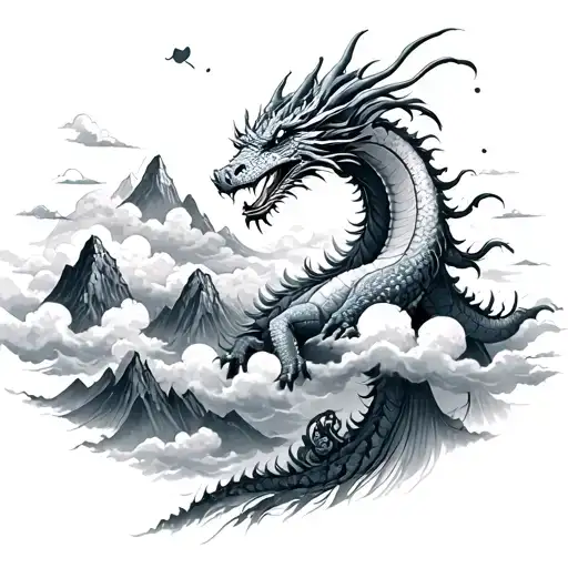 Dragon Mountains Clouds
