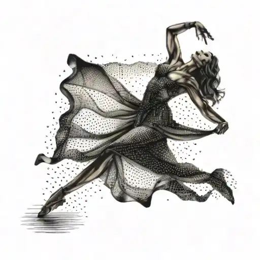 A Dancer Gracefully Moving Across A Beach At Sunset