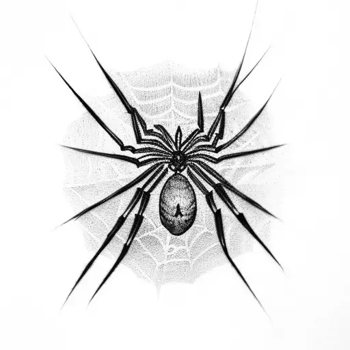 Spider Web With Spider On