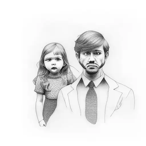 Father And Daughter On A Road