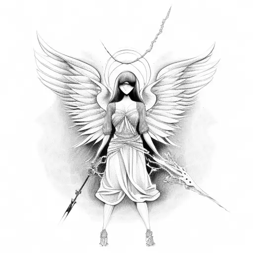 Angel And Demon Embracing