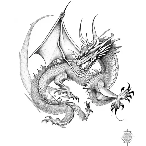 Dragon With Smoky Background