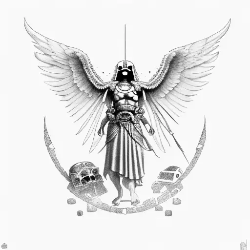 Ancient Greek Death Angel With An Auroboros