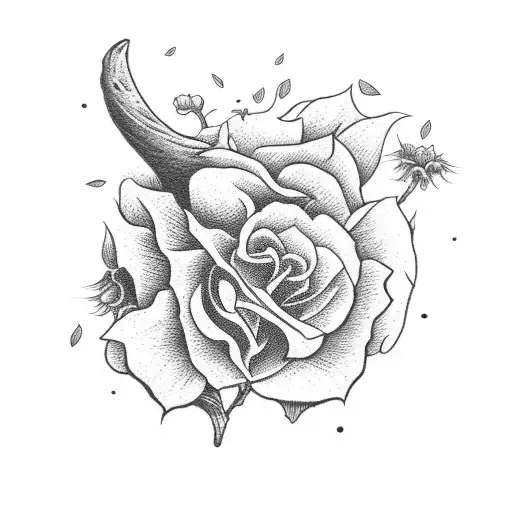 Grim Reaper Surrounded By A Field Of Blooming Flowers