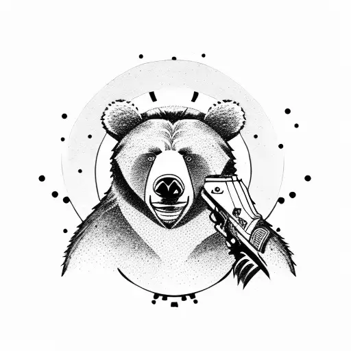 Bear Holding A Gun