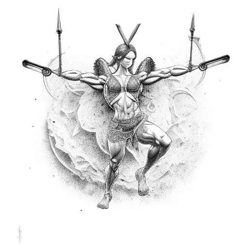 Muscular Angel With Arms Outstretched