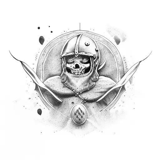 Viking Holding A Bloody Football