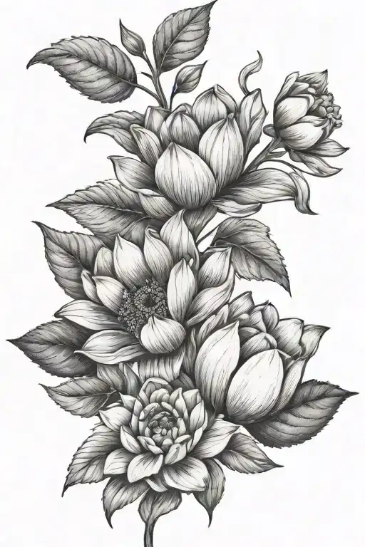 Fresia Lotus Sunflower Tulip Hortensia