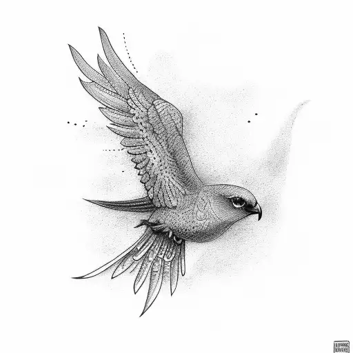 Flying Bird With The Number 100