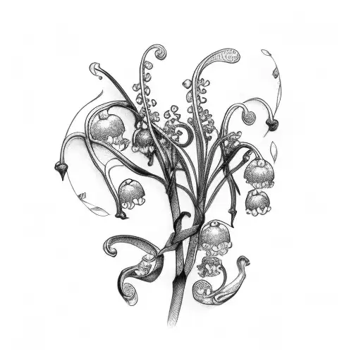 Letters A & E With Flower Lily Of The Valley