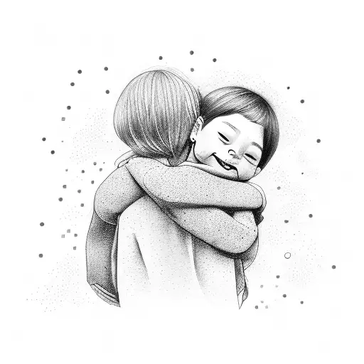 A Heartwarming Portrait Of You And Your Children Hugging Each Other Tightly