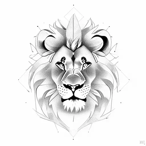 Lion With Money And Fire