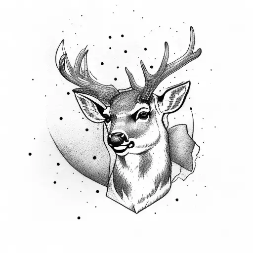 Deer In Suit In Space