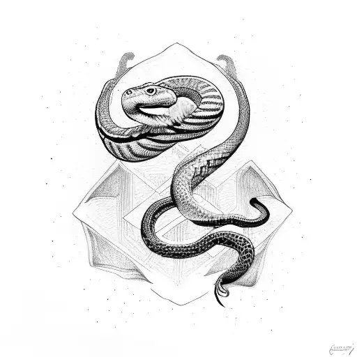 Letters O And C With A Snake