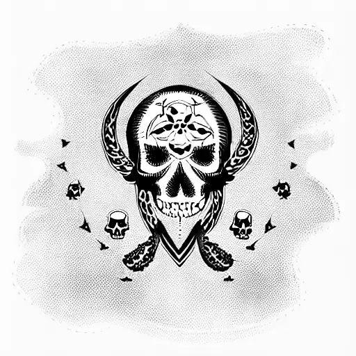 Turkish Flag With Skull