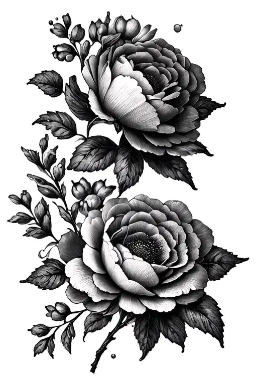 Women's Upper Right Arm Sleeve Flowers