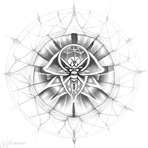 Death Moth Crescent Moon Spider Web Dream Catcher