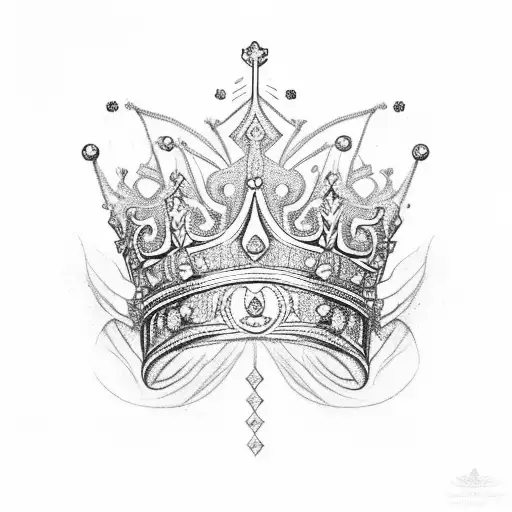 A Queen's Crown With A Fancy Writtin Letter V Underneath
