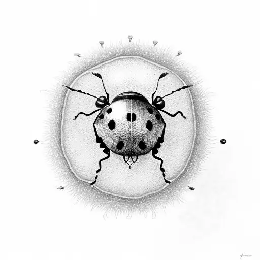 Geranium With Ladybug And Pearls