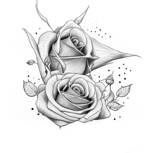 A Nike Sneaker With Intricate Rose And Marigold Patterns