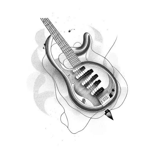 Bass Guitar With Michael Makayla Macey And Mattie Names As Strings