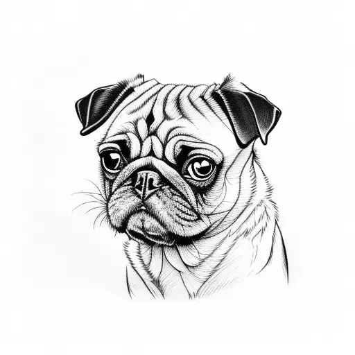 Black Pug And Beige Pug