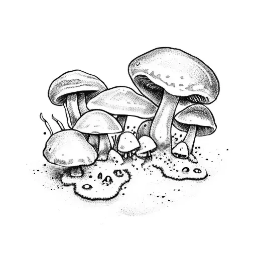 Peaceful Mushrooms Laying On The Beach