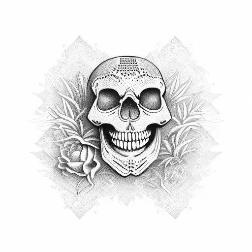 Skeleton With Plants