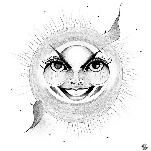 Sun With Giant Eye That Is High