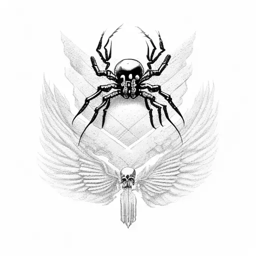 Skulls Wings Spider