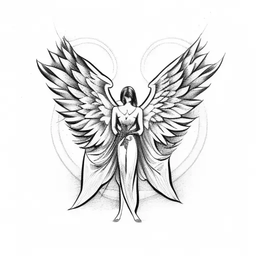 Angel With Wings And Open Arms