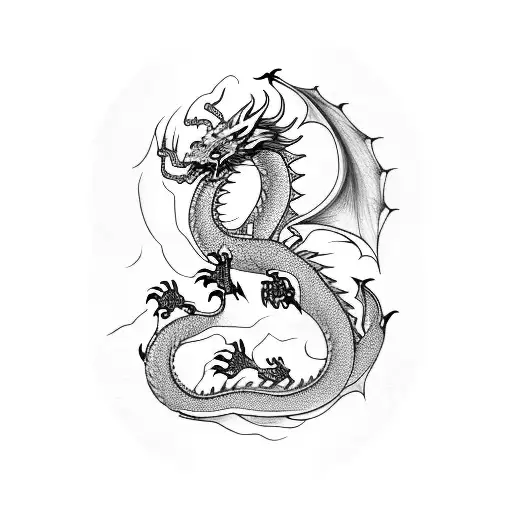 Dragon With Chinese Letters That Translates Dumbo