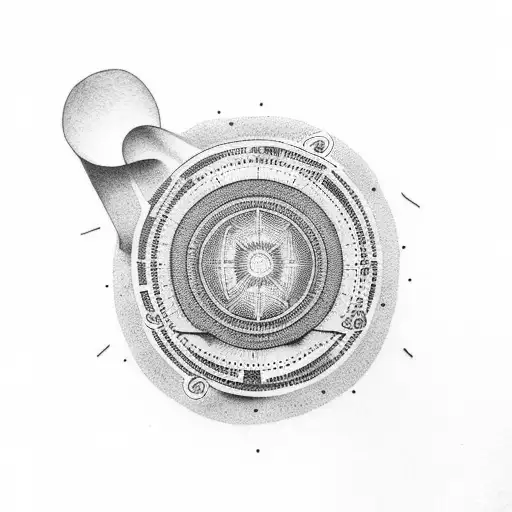 A Dotwork Tattoo Of A Circle With Stoic Quotes Incorporated Into The Design