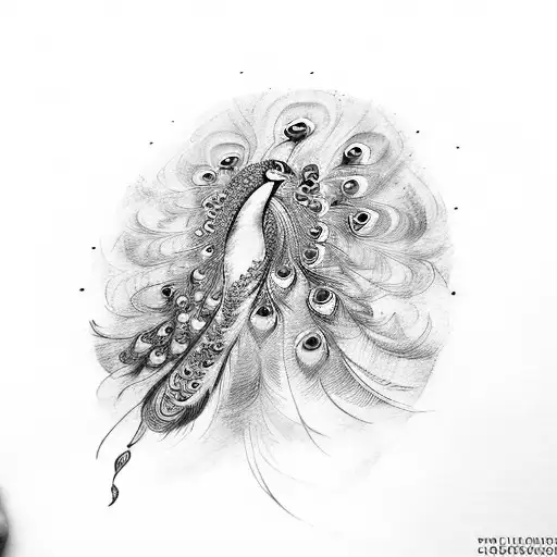 Peacock Fan Out Feathers