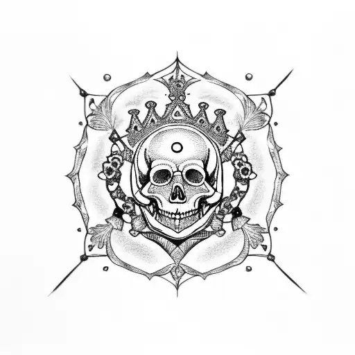 Crown With A Skull In The Center Jewel